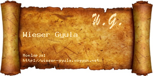 Wieser Gyula névjegykártya